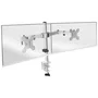 Mars Gaming Soporte de Mesa Dual para 2 Monitores 13-27" MARM2 - Giratorio 180°, Inclinable, Rotación 360°, Carga 8kg por Brazo, Compatible VESA 75x75/100x100 mm